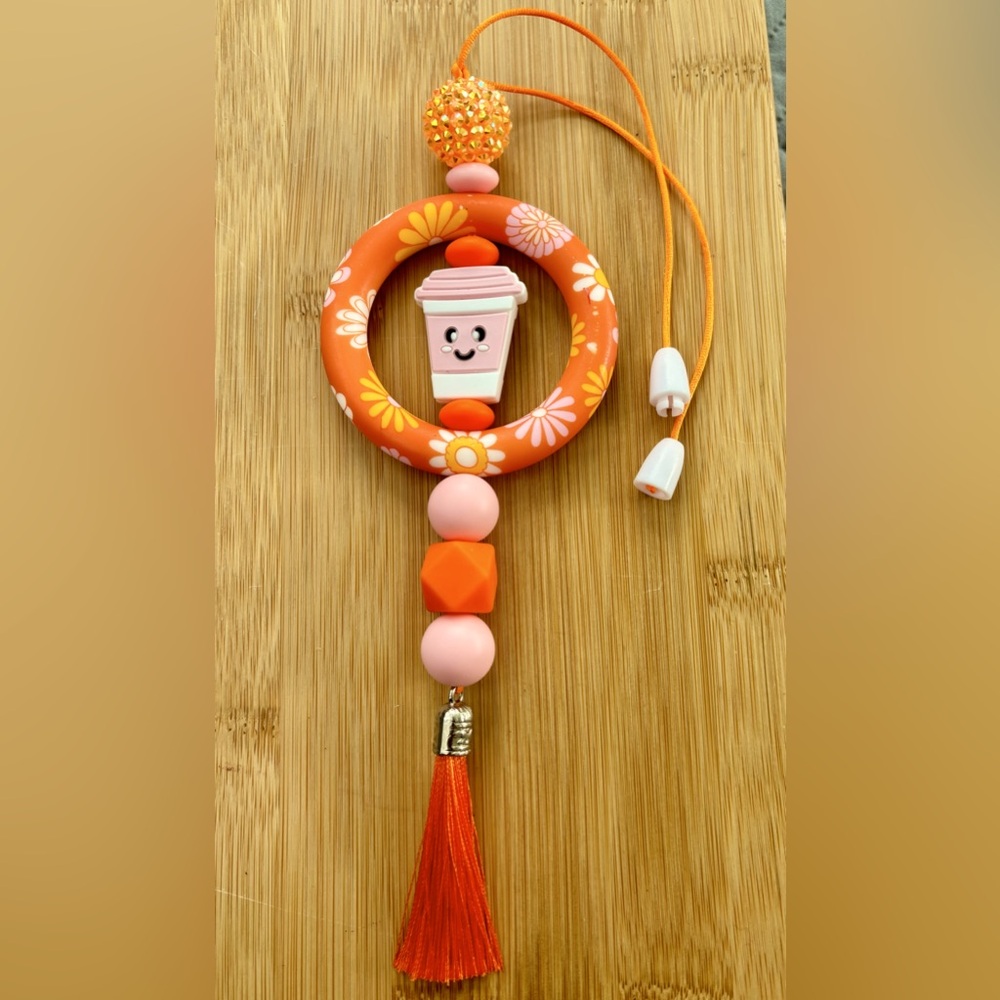 Coffee Daisy Car Charm